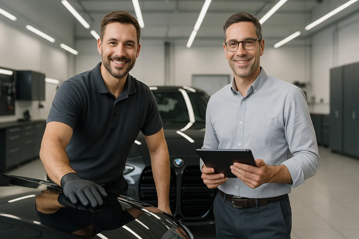Jörg Laue und Wilfried Pape in der Werkstatt